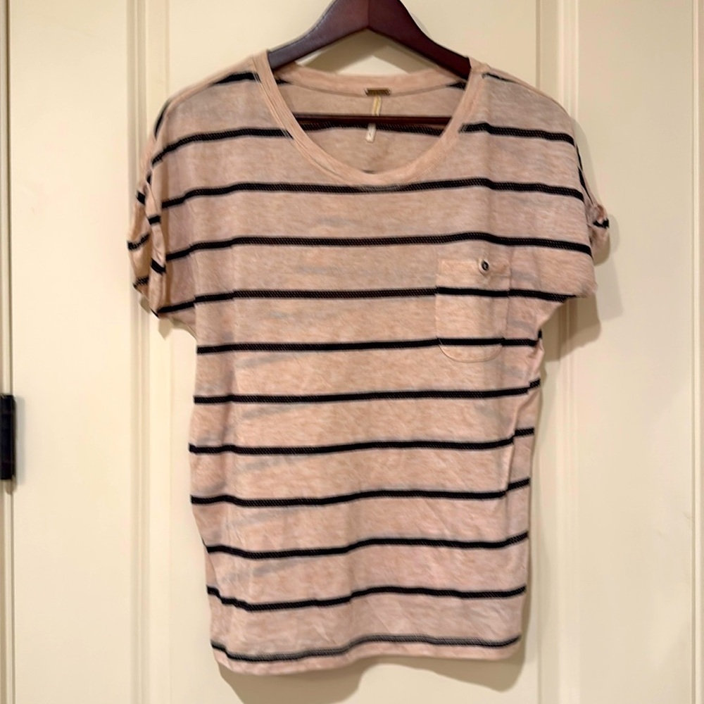 Cap sleeve stripe t shirt